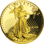 American Liberty gold eagle coin front